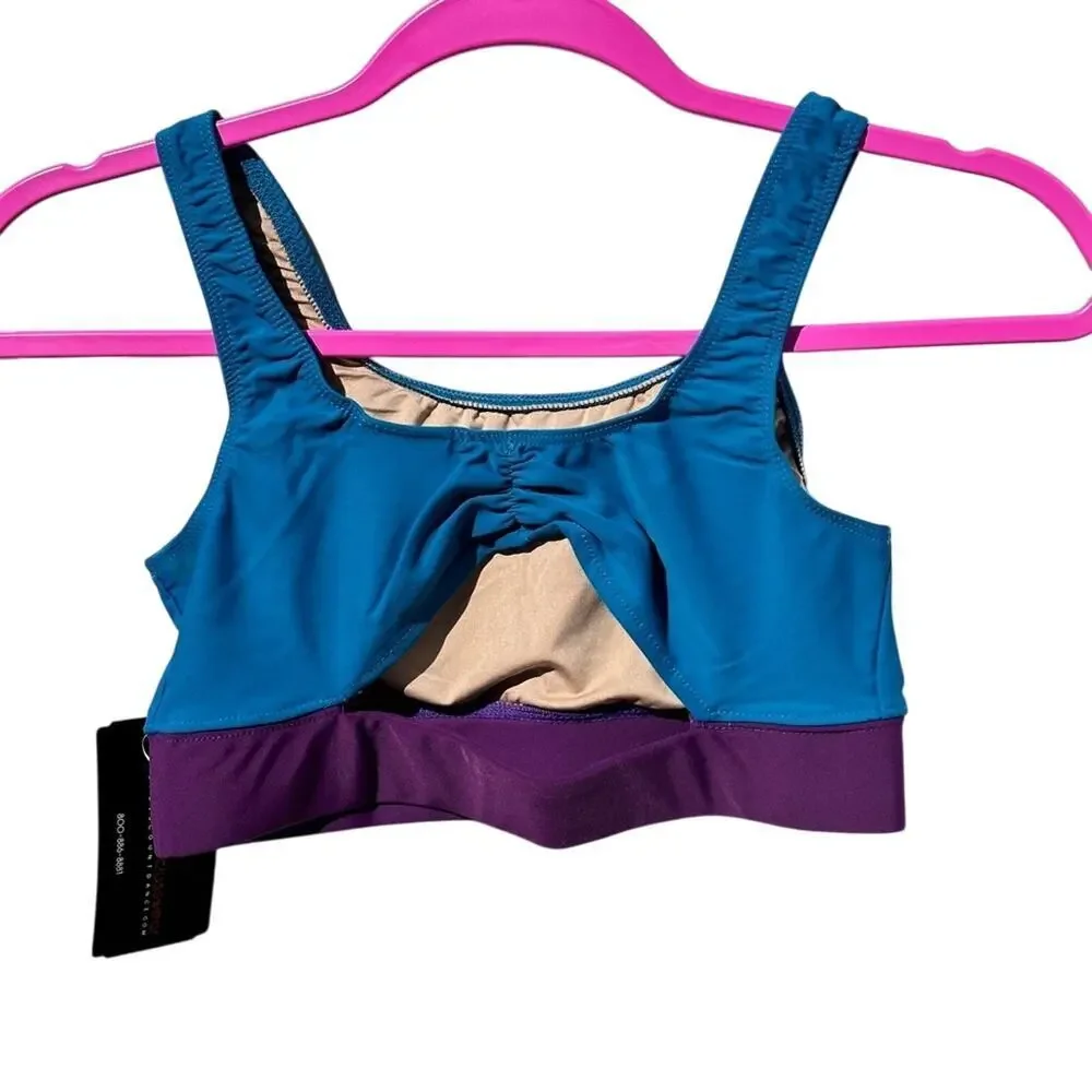 Theatricals‎ teal eggplant purple dancewear dance crop top adult XS NWT